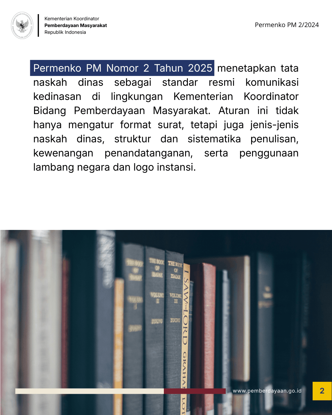 Tata Naskah Dinas di Lingkungan Kementerian Koordinator Bidang Pemberdayaan Masyarakat
